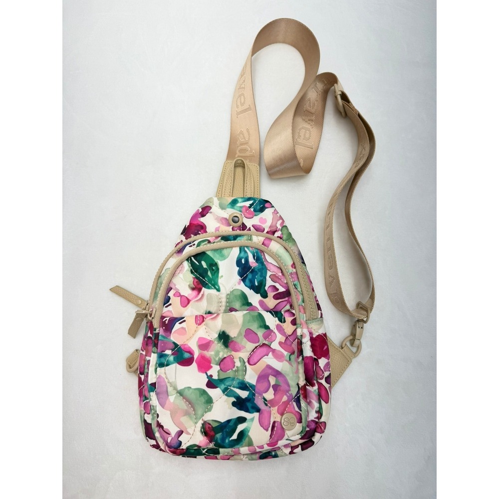 Samantha Brown To-Go RFID Sling Bag Women OS Multicolor Floral Quilted Crossbody